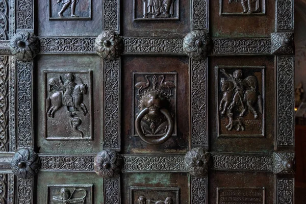 Detail Ornate Main Gate Cathedral Ravello Amalfi Coast Southern Italy — Photo