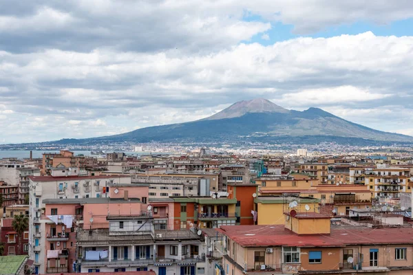 Panoramisch Uitzicht Vesuviusberg Steden Stabia Pompeii Voor Zuid Italië — Stockfoto