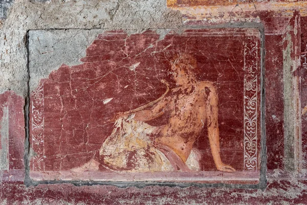 Stabia Italy May 2022 Beautiful Roman Wall Paintings Archaeological Excavation — ストック写真