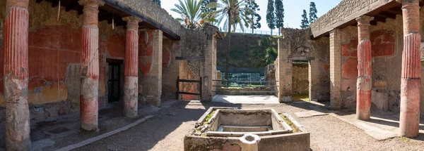 Herculaneum Italy May 2022 Panoramic View Garden Casa Dei Cervi — стокове фото