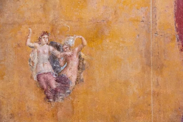 Naples Italy May 2022 Scenic Colorful Ancient Roman Fresco Naked — Foto Stock
