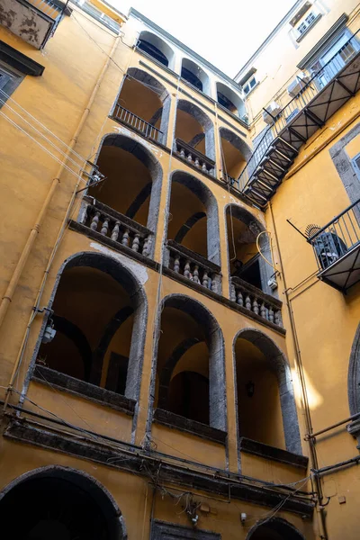 Beautiful Classic Residential House Historic Center Naples Italy — Zdjęcie stockowe