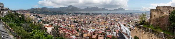 Panoramic View Napoli City Center Mountains Background Italy — Stockfoto