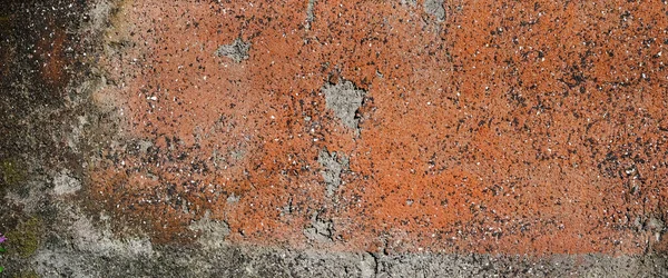 Alte Betonwand Mit Rosttönen Grau Braun Mit Tiefen Ritzen Und — Stockfoto