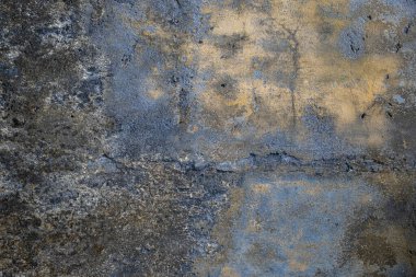 Sarı ve mavi tonlu beton duvar grunge dokusu