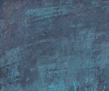 Blue patinated sheet of metal background texture