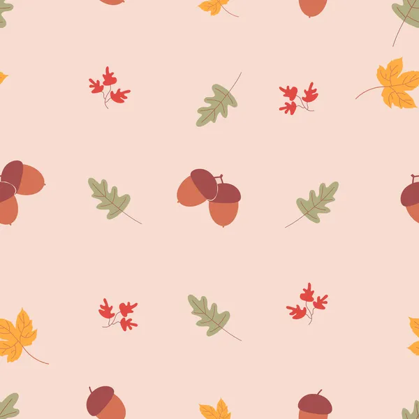 Kek, çay, yaprak ve armut ile dikişsiz sonbahar deseni.