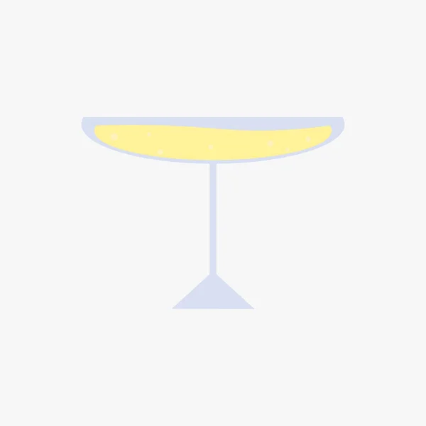 Flat Glass Wine Martini Design Element — Stock Vector