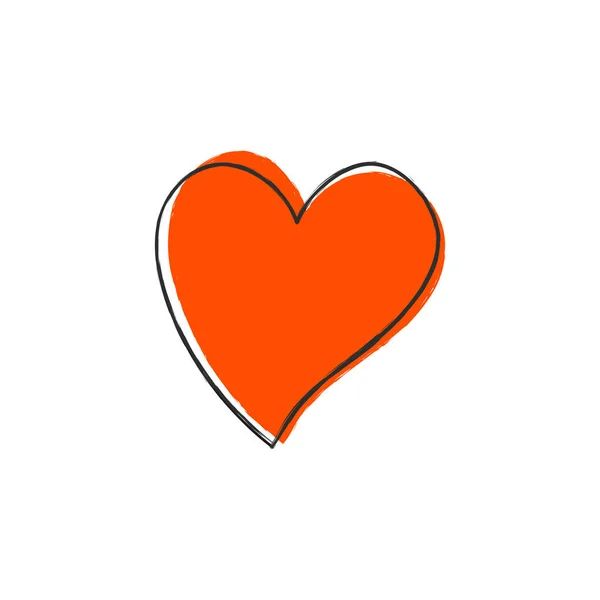 Handgezeichnetes Herz Gestaltungselement Für Dekoration Romantik Liebe Valentinstag — Stockvektor
