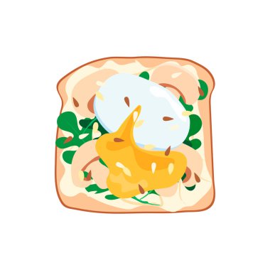 Yumurtalı tost, mantar, krem peynir, otlar. Sağlıklı dengeli diyet. Sağlıklı kahvaltı ya da atıştırmalık.