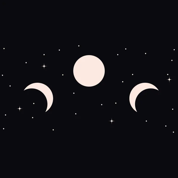 Fases Luna Estrella Elemento Diseño Logotipo — Vector de stock