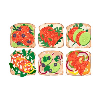 Sebzeli tost ya da sandviç. Vejetaryen. Sağlıklı beslenme, kahvaltı, atıştırmalık. Keto diyeti.