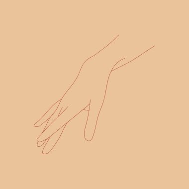 Kadın ellerinden zarif jestler, dansçı eli, vektör çizgisi sanatı, tasarım elementi, logo.