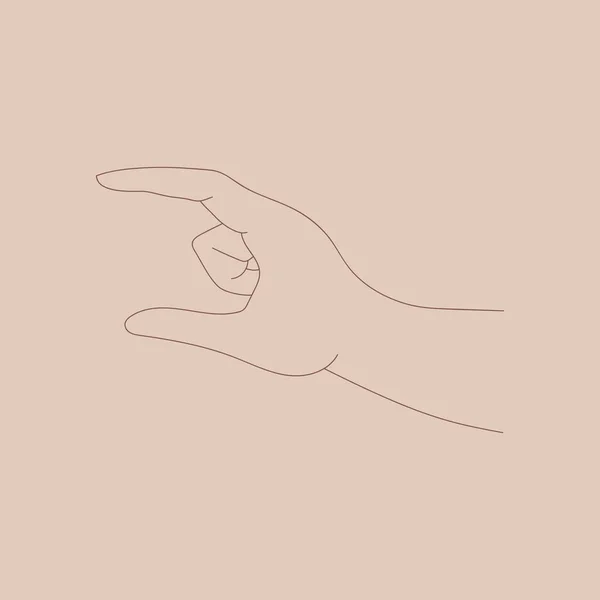 Anmutige Gesten Weiblicher Hände Vektorlinienkunst Gestaltungselement Logo — Stockvektor