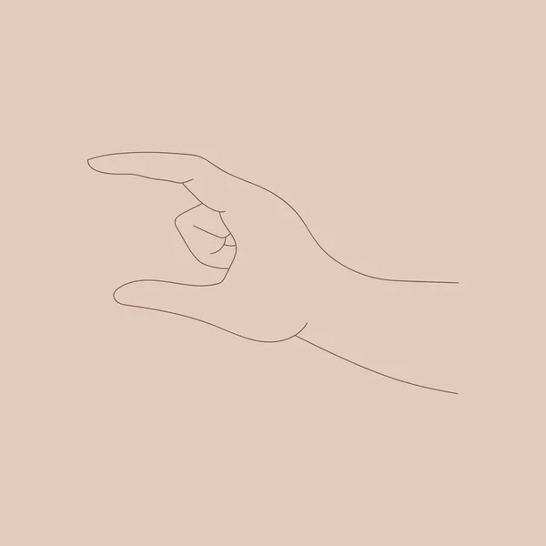 Gestes Gracieux Par Les Mains Féminines Art Vectoriel Ligne Élément — Image vectorielle