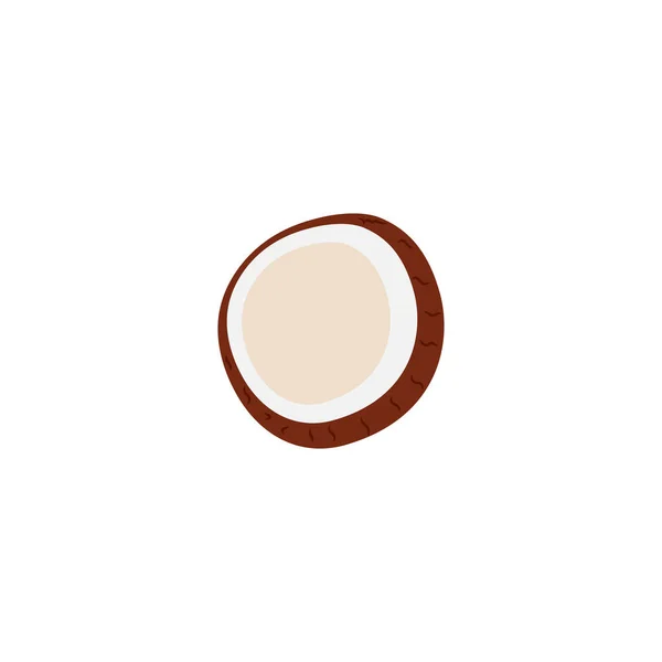 ココナッツ半分だ 単純なベクトル図 デザイン要素 — ストックベクタ