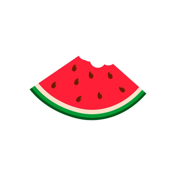 Büyük üçgen ısırılmış karpuz dilimi. Basit vektör çizimi, tasarım ögesi