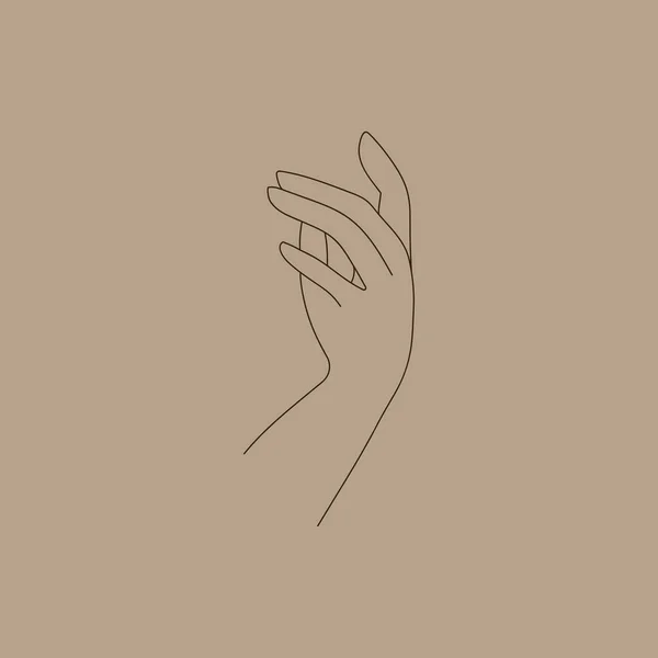 Χαριτωμένες Χειρονομίες Από Γυναικεία Χέρια Διανυσματική Γραμμή Τέχνης Στοιχείο Για — Διανυσματικό Αρχείο