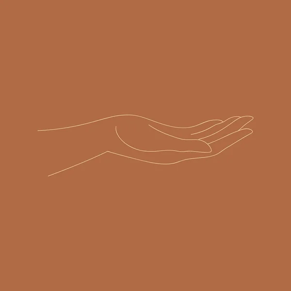 Anmutige Gesten Weiblicher Hände Vektorlinienkunst Gestaltungselement Logo Stockillustration