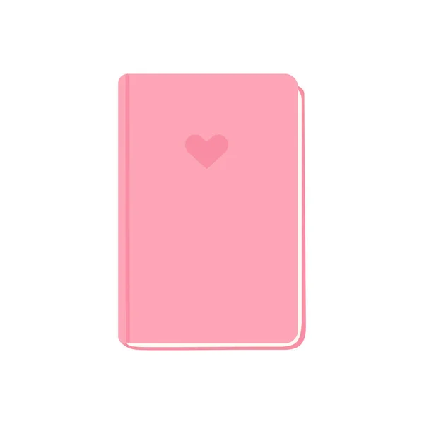 Closed Notebook Sketchbook Heart Cover Vector Design Element — Stockový vektor