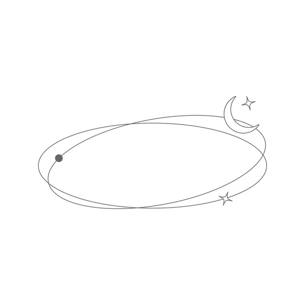 Oval Galaxy Frame Stars Moon Design Element Logo — Stock Vector