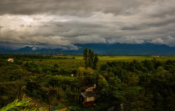 Kobuleti Georgia Vista Superior Dos Pântanos Montanhas Ispani Dia Nublado — Fotografia de Stock