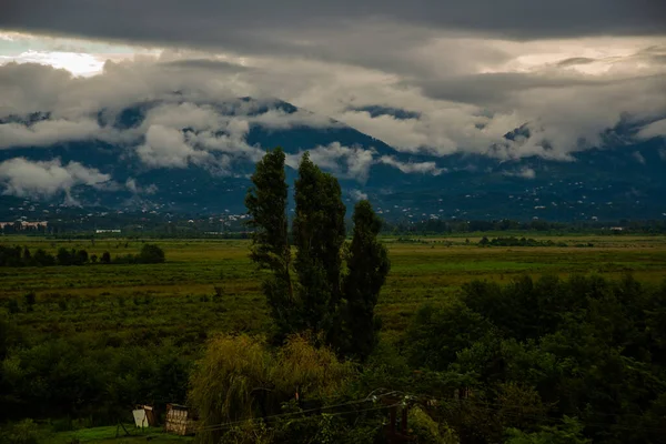 Kobuleti Georgia Górny Widok Bagna Góry Ispani Pochmurny Letni Dzień — Zdjęcie stockowe