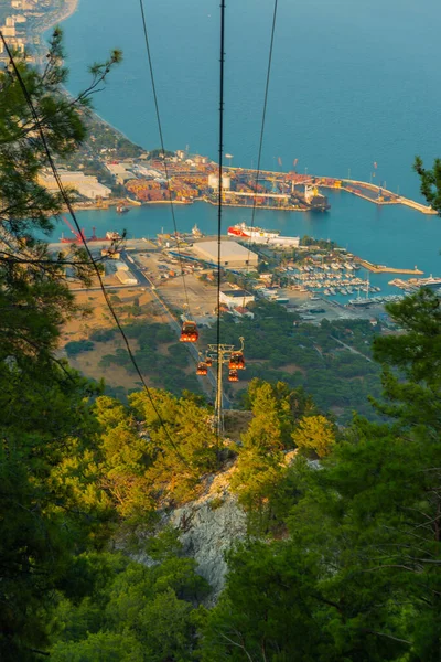 Antalya Turkey Cable Lift Mount Tunektepe Sunny Summer Day Upper — Stock Photo, Image