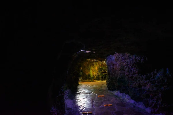 Antalya Turkey Klippor Med Grottor Naturparken Vid Övre Dudens Vattenfall — Stockfoto