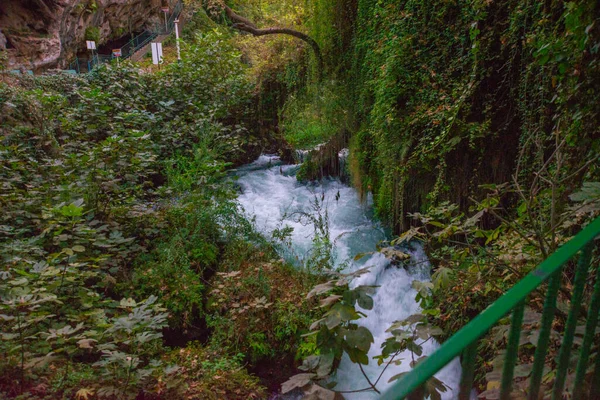 Antalya Türkei Schöne Aussicht Auf Den Berühmten Oberduden Wasserfall Park — Stockfoto