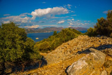Türkiye 'nin Marmaris yakınlarındaki antik Amos kentinde AMOS, Marmaris, MUGLA, TURKEY: