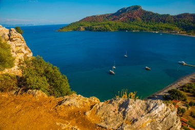 AMOS, Marmaris, MUGLA, TURKEY: Türkiye 'nin Marmaris kenti yakınlarındaki antik Amos kentinin kalıntıları