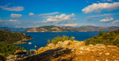 AMOS, Marmaris, MUGLA, TURKEY: Türkiye 'nin Marmaris kenti yakınlarındaki antik Amos kentinin kalıntıları