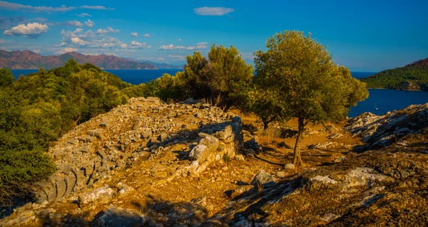 Türkiye 'nin Marmaris yakınlarındaki antik Amos kentinde AMOS, Marmaris, MUGLA, TURKEY: