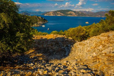 Türkiye 'nin Marmaris yakınlarındaki antik Amos kentinde AMOS, Marmaris, MUGLA, TURKEY: