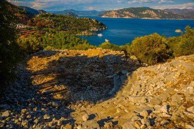 Türkiye 'nin Marmaris yakınlarındaki antik Amos kentinde AMOS, Marmaris, MUGLA, TURKEY:
