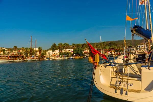 Bodrum Mugla Turkey Luxusní Jachty Marina Bodrum Mořské Turistické Atrakce — Stock fotografie