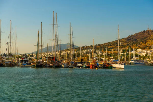 Bodrum Mugla Turkey Lyx Yachter Marina Bodrum Marina Turistattraktioner Bodrum — Stockfoto