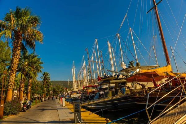 Bodrum Mugla Turquia Iates Luxo Marina Bodrum Atrações Turísticas Marinhas — Fotografia de Stock