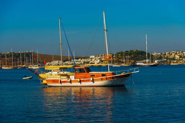 Bodrum Mugla Turquia Vista Panorâmica Bodrum Beach Mar Egeu Casas — Fotografia de Stock