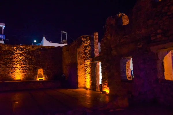 Bodrum Türkei Fragmente Der Festungsmauer Und Befestigungsanlage Bodrum Bei Nacht — Stockfoto