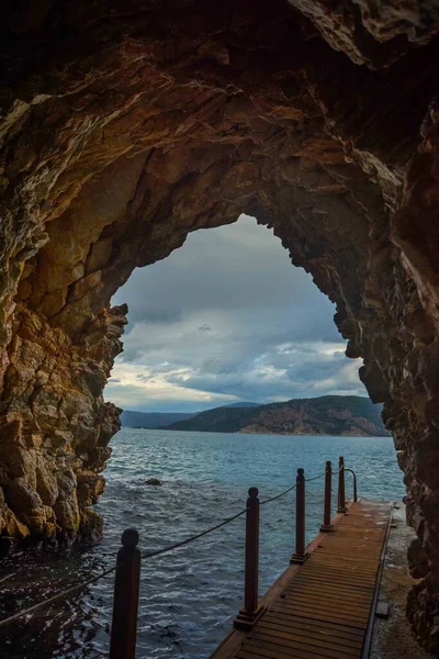 Turunch Marmaris Mugla Turquie Entrée Voûtée Tunnel Dans Roche Sur — Photo