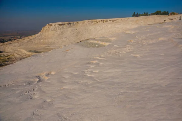 Pamukkale Denizli Turquia Belo Padrão Natural Intrincado Travertinos Brancos Uma — Fotografia de Stock