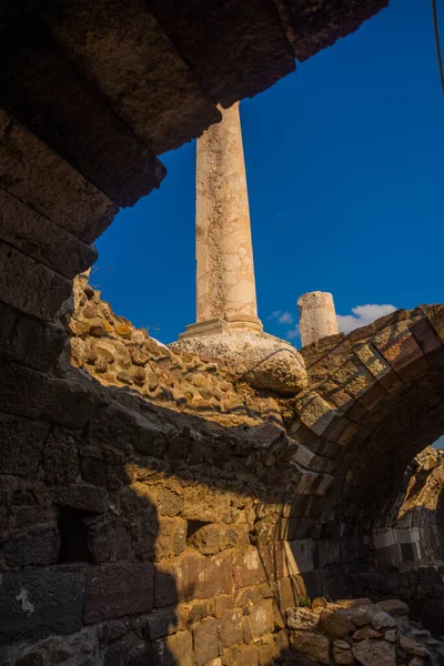 Izmir Turkey Forntida Ruiner Agora Arkeologiska Utgrävningar Izmir Solig Dag — Stockfoto