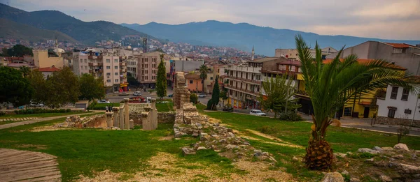Selcuk Izmir Turkey Ovanifrån Antika Ruiner Akvedukt Och Selcuk Stad — Stockfoto
