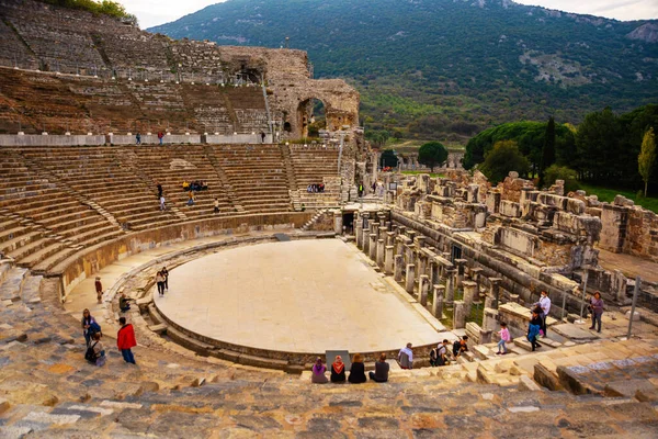 Ephesus Selcuk Izmir Turquie Énorme Amphithéâtre Antique Ephèse — Photo