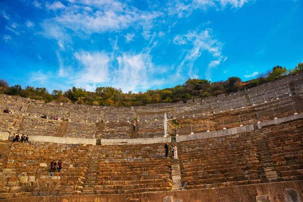 Ephesus Selcuk Izmir Turkey Huge Ancient Amphitheater Ephesus Ancient City — Stockfoto