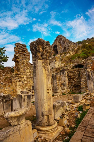 Efesus Selcuk Izmir Turkey Ruiner Gatan Den Antika Staden Efesus — Stockfoto