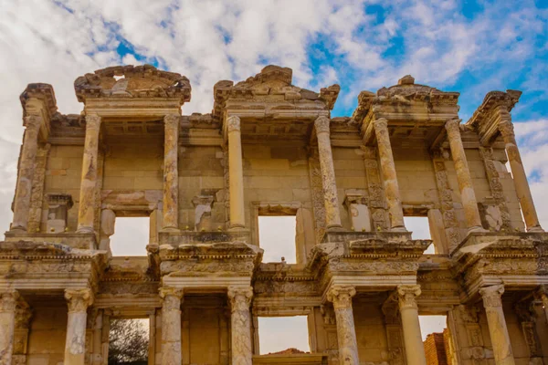 Ephesus Selcuk Izmir Turkey Celsiova Knihovna Starobylém Městě Efesus Nejnavštěvovanější — Stock fotografie