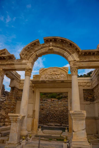 Ephesus Selcuk Izmir Turkey Temple Hadrian Ephesus Archaeological Site Turkey — стоковое фото